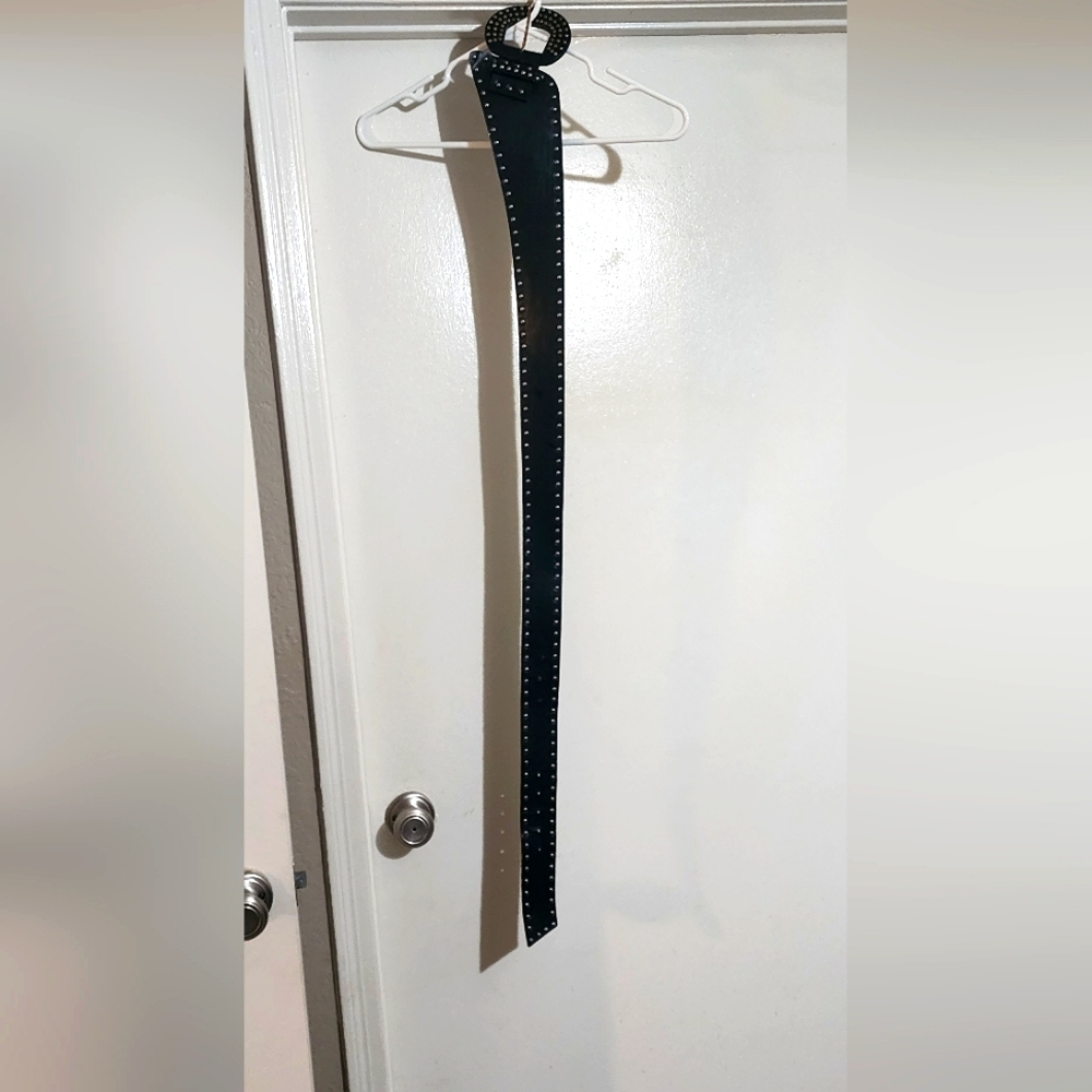Gold beaded wide fitted belt